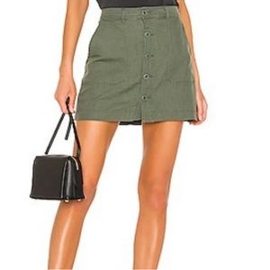 Sanctuary Venture Surplus Button Front Skirt XS In Green